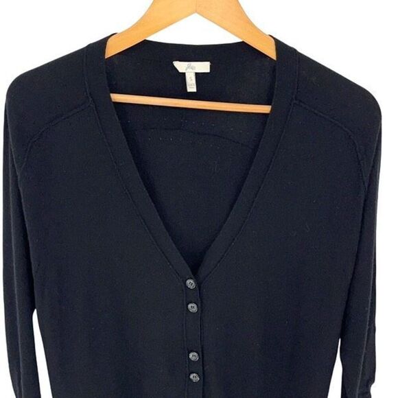 Joie Womens Wool Blend V Neck Cardigan Sweater Black Size Small - Picture 2 of 8